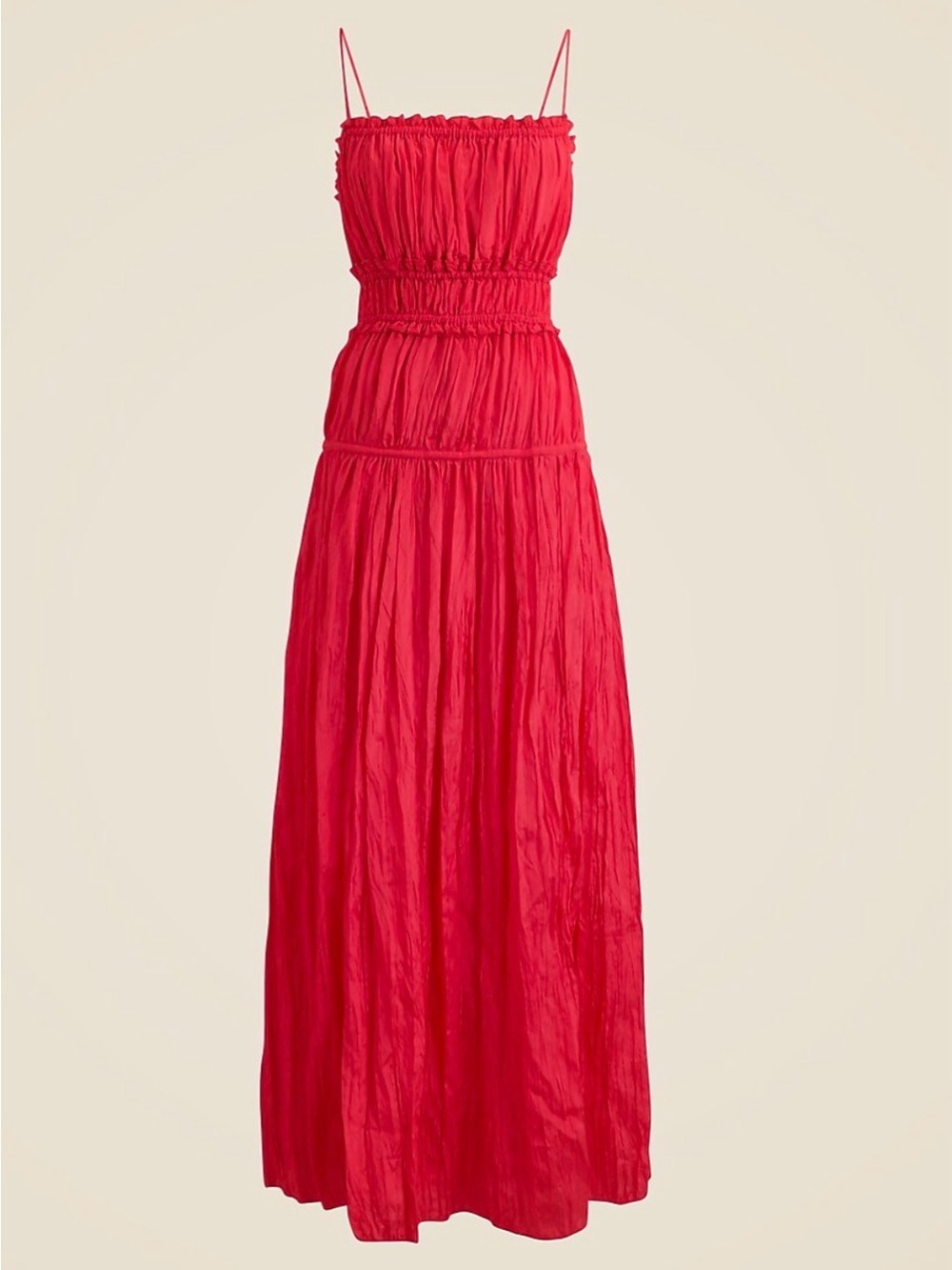 J. Crew Pink Maxi Dress with Smocked Bodice